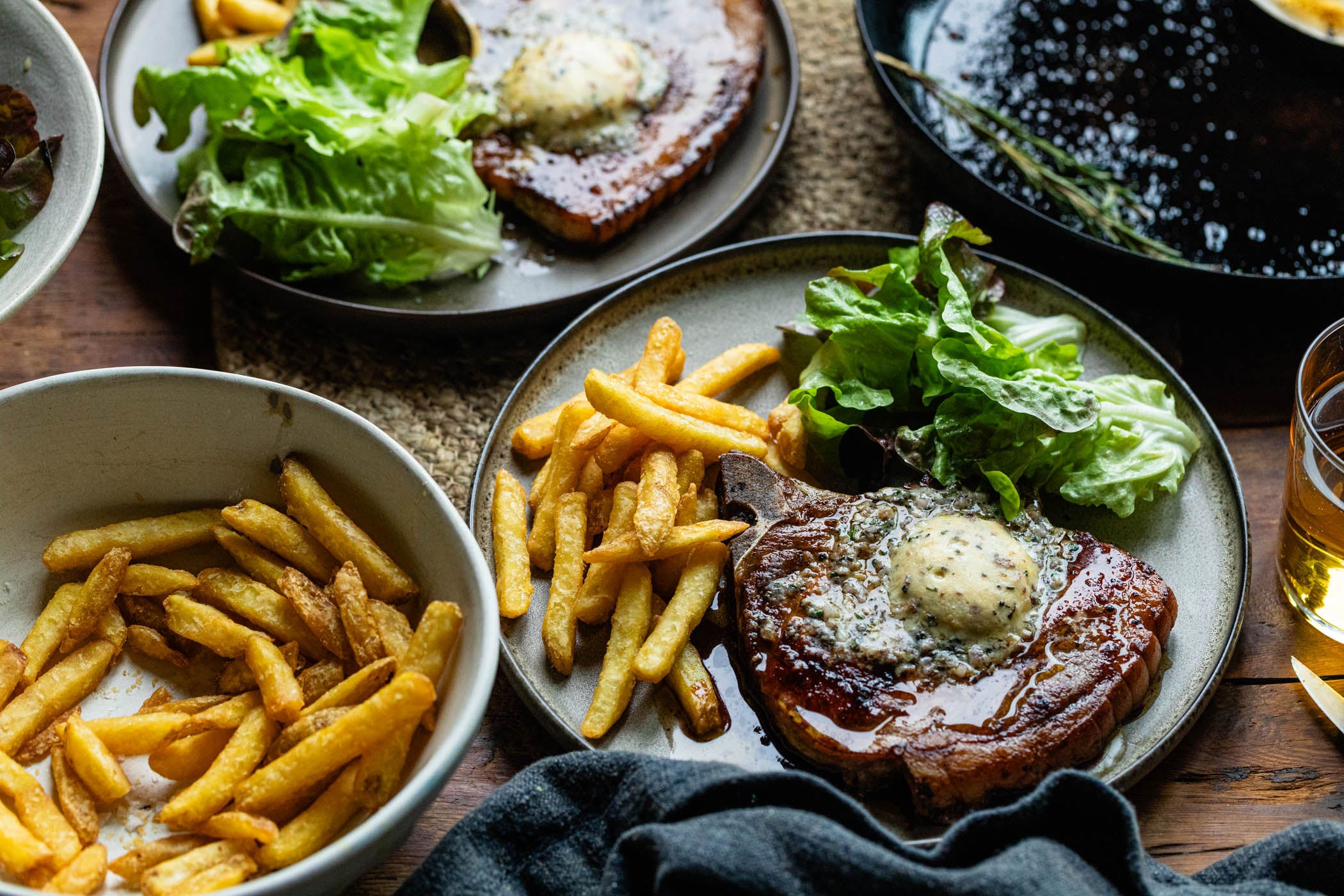 Pork Chop with Rosemary & Anchovy Butter