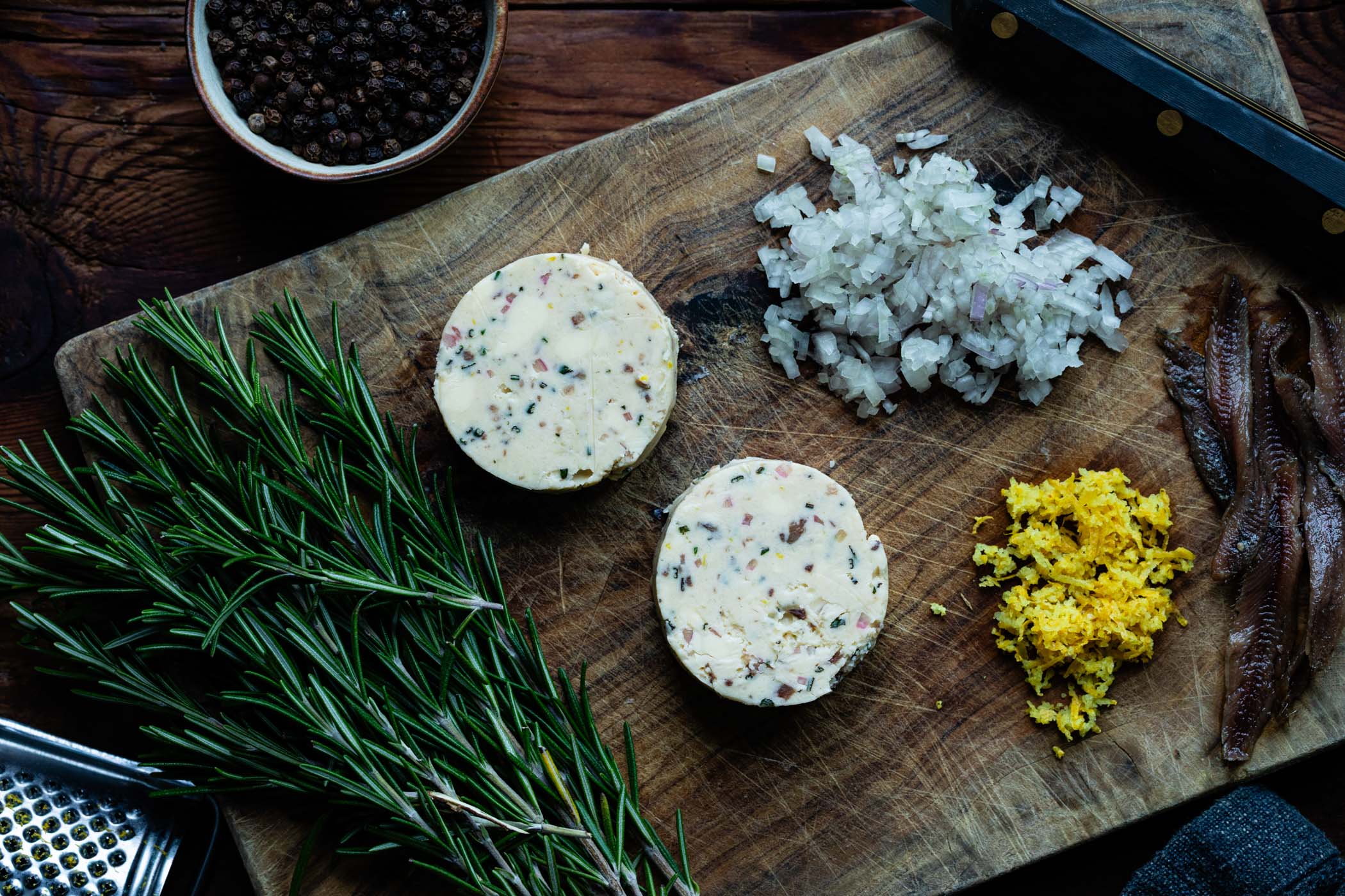 Pork Chop with Rosemary & Anchovy Butter