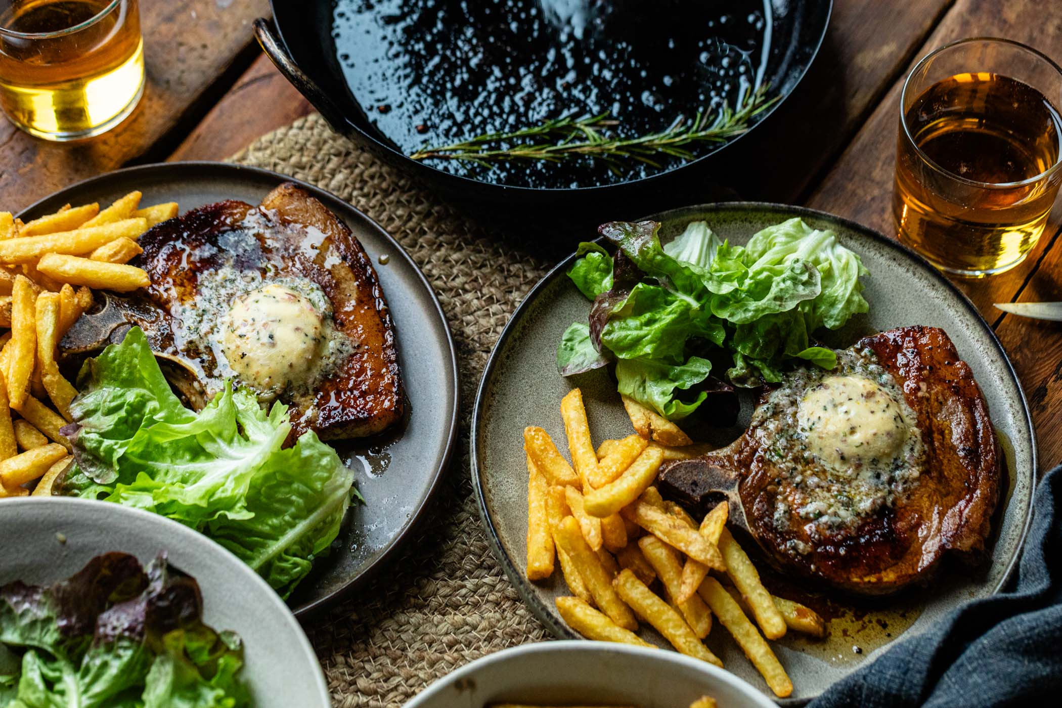 Pork Chop with Rosemary & Anchovy Butter