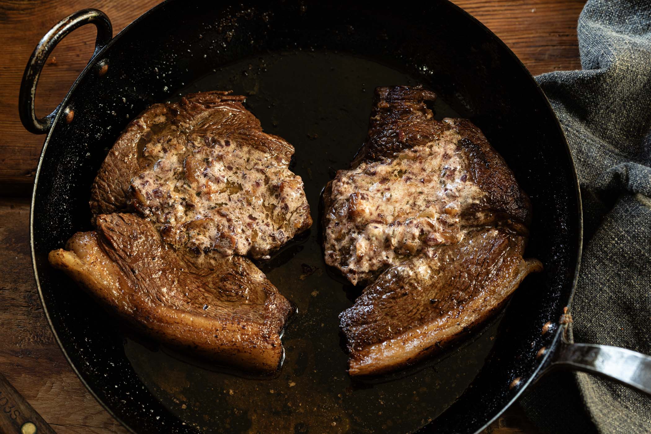 Rump Steak with Bordelaise Butter