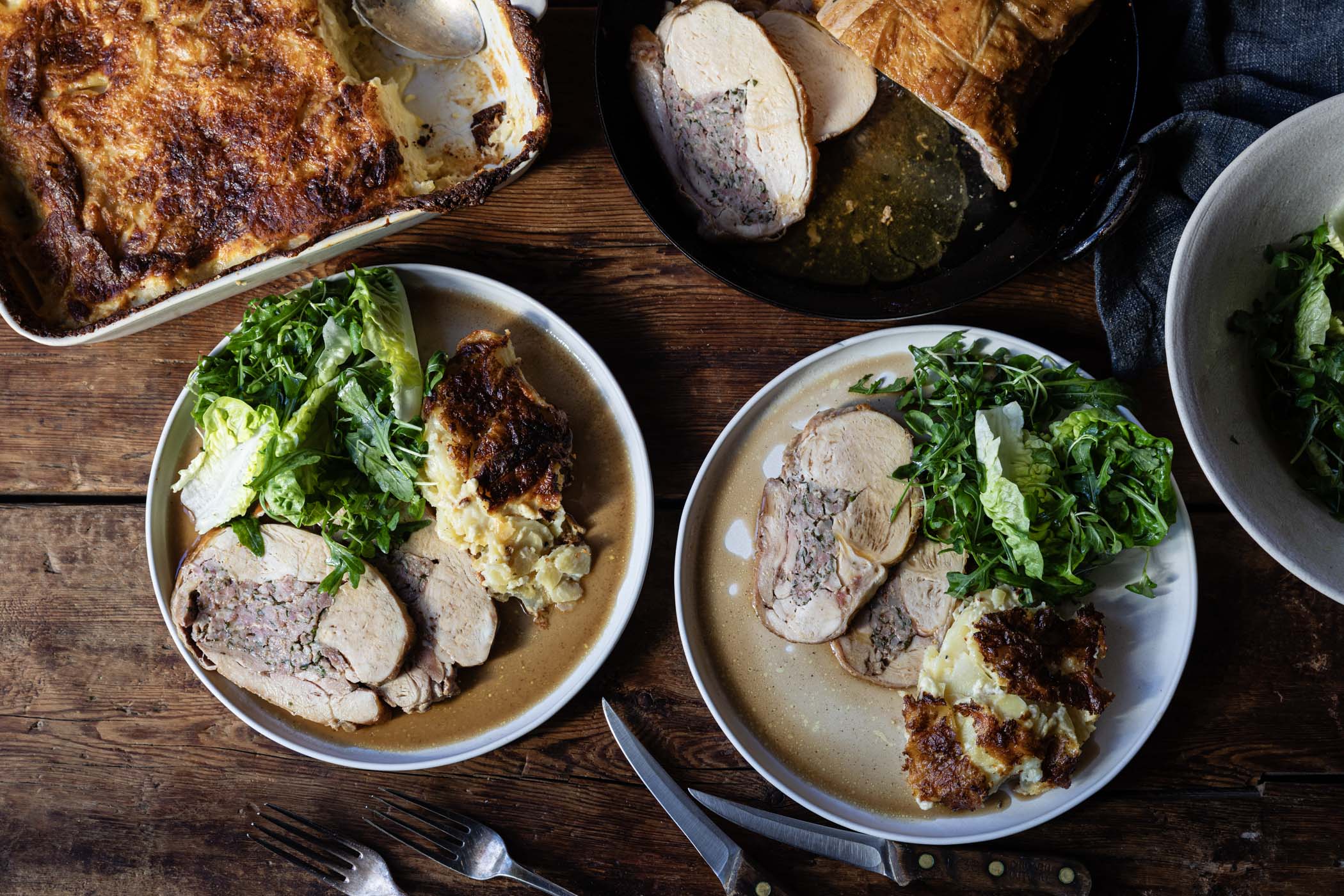 Rolled Cockerel with Wild Garlic Stuffing