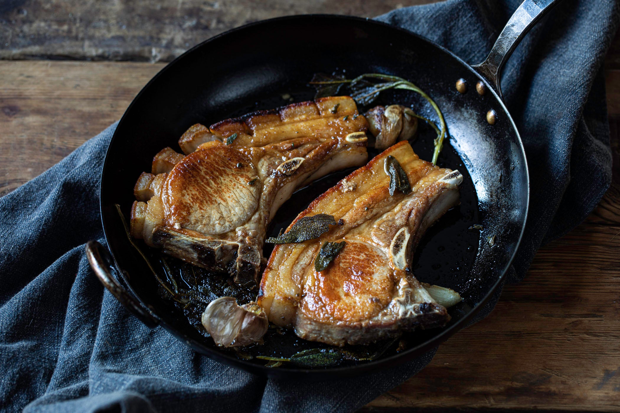 Cast Iron Boneless Pork Rib Chops Oven Bone In Thick Cut