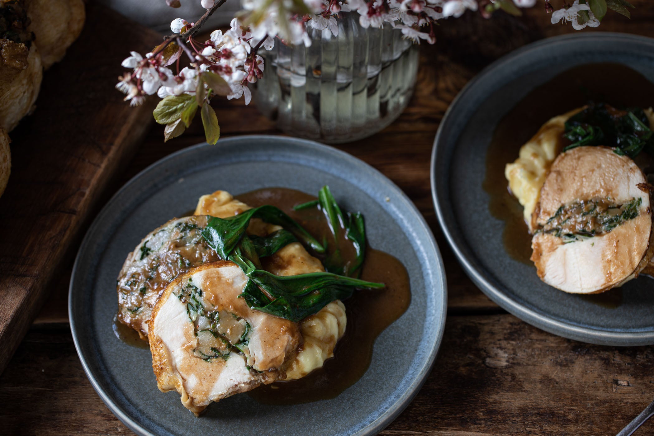 Rolled Chicken with Wild Garlic Stuffing