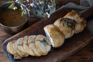 Rolled Chicken w/ Wild Garlic Stuffing