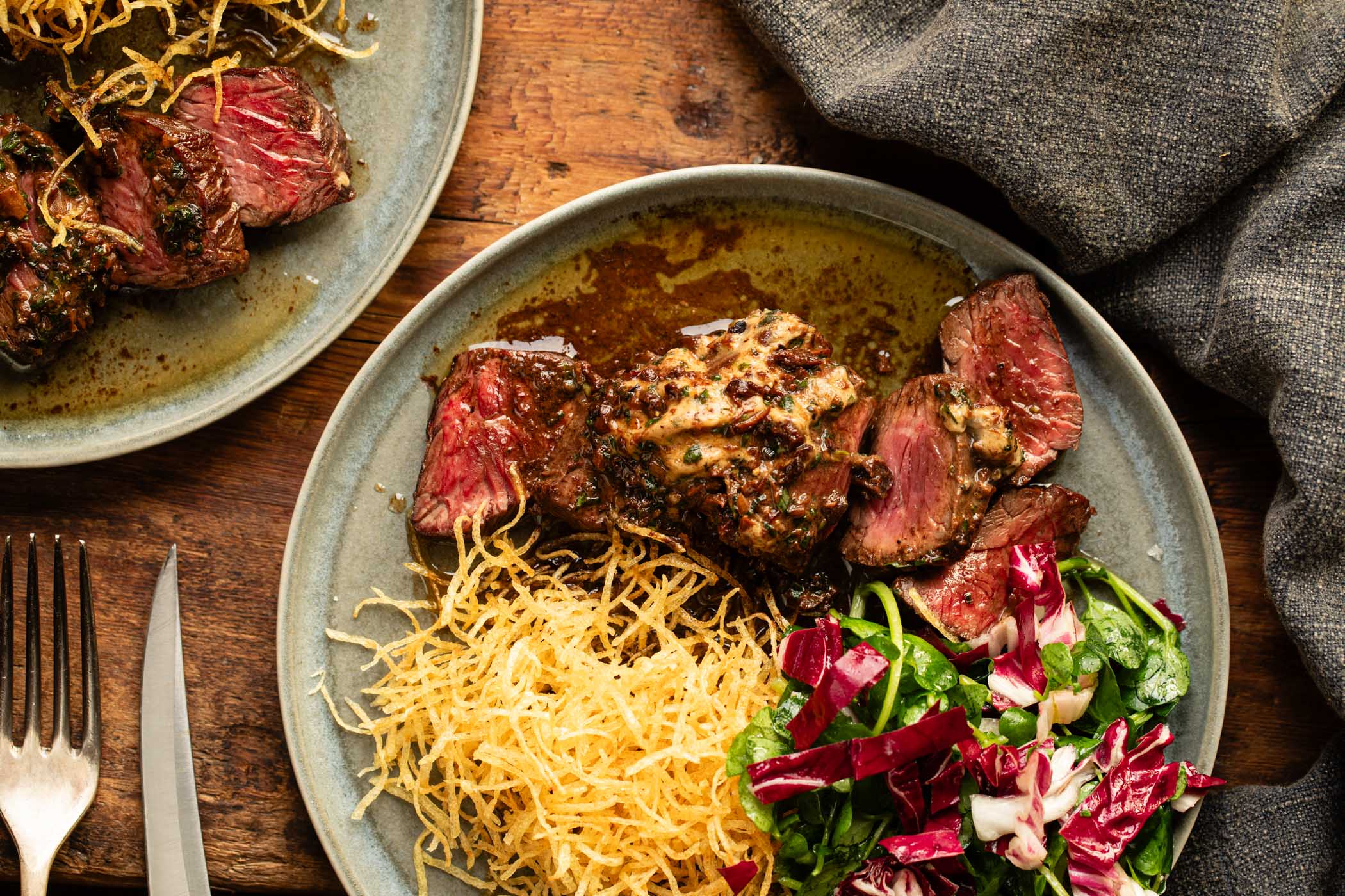 Onglet Steak with Cep Butter