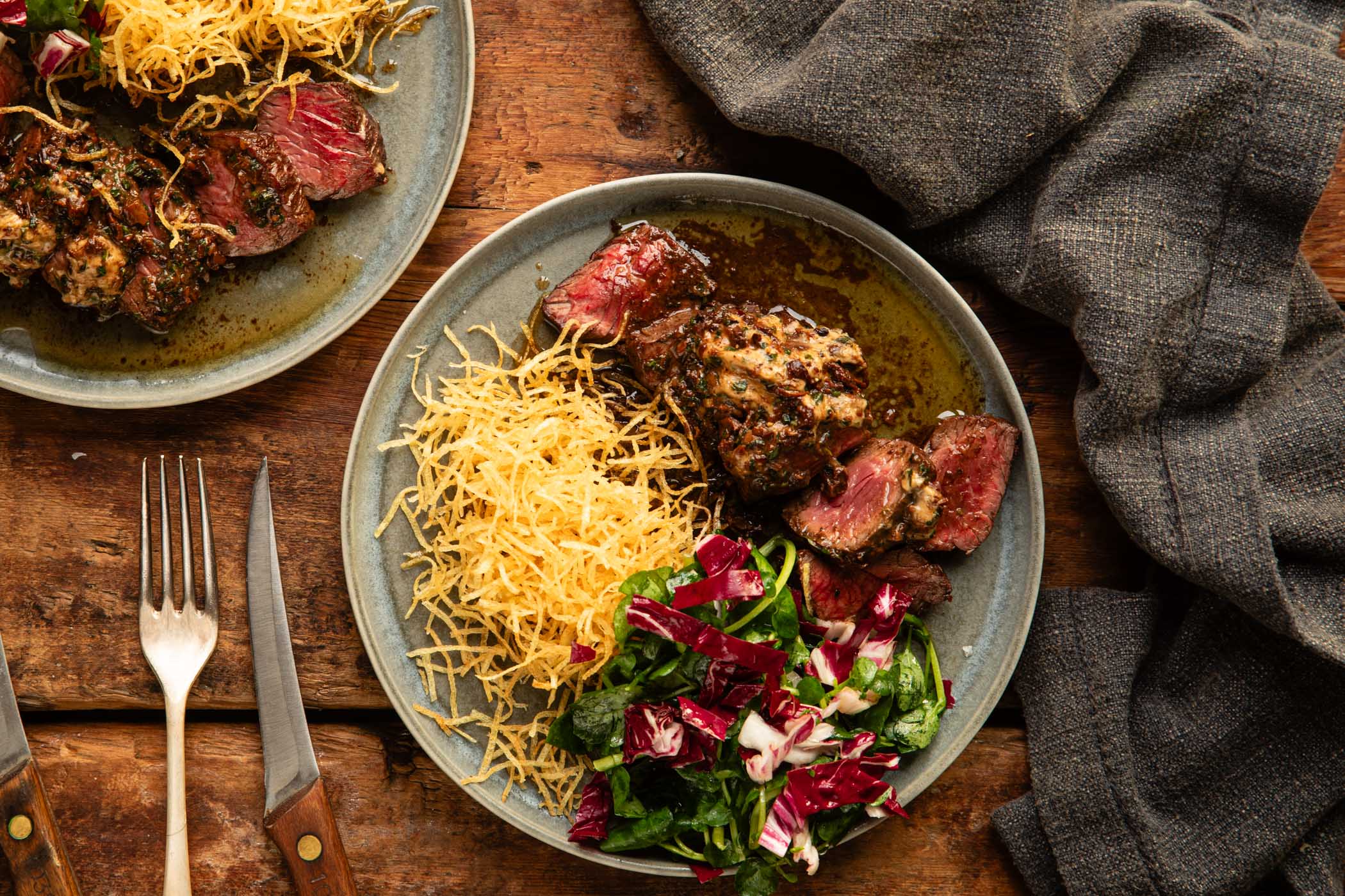 Onglet Steak with Cep Butter