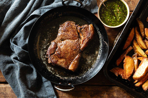 Sharing Rump Steak with Chimichurri & Beef Fat (for Chips)