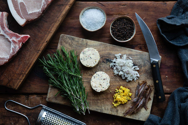 Pork Chop with Rosemary & Anchovy Butter