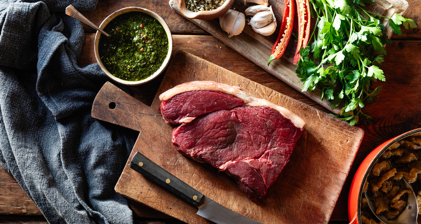 Beef Rump Fats Sharing Rump Steak with Chimichurri & Beef Fat (for Chips)