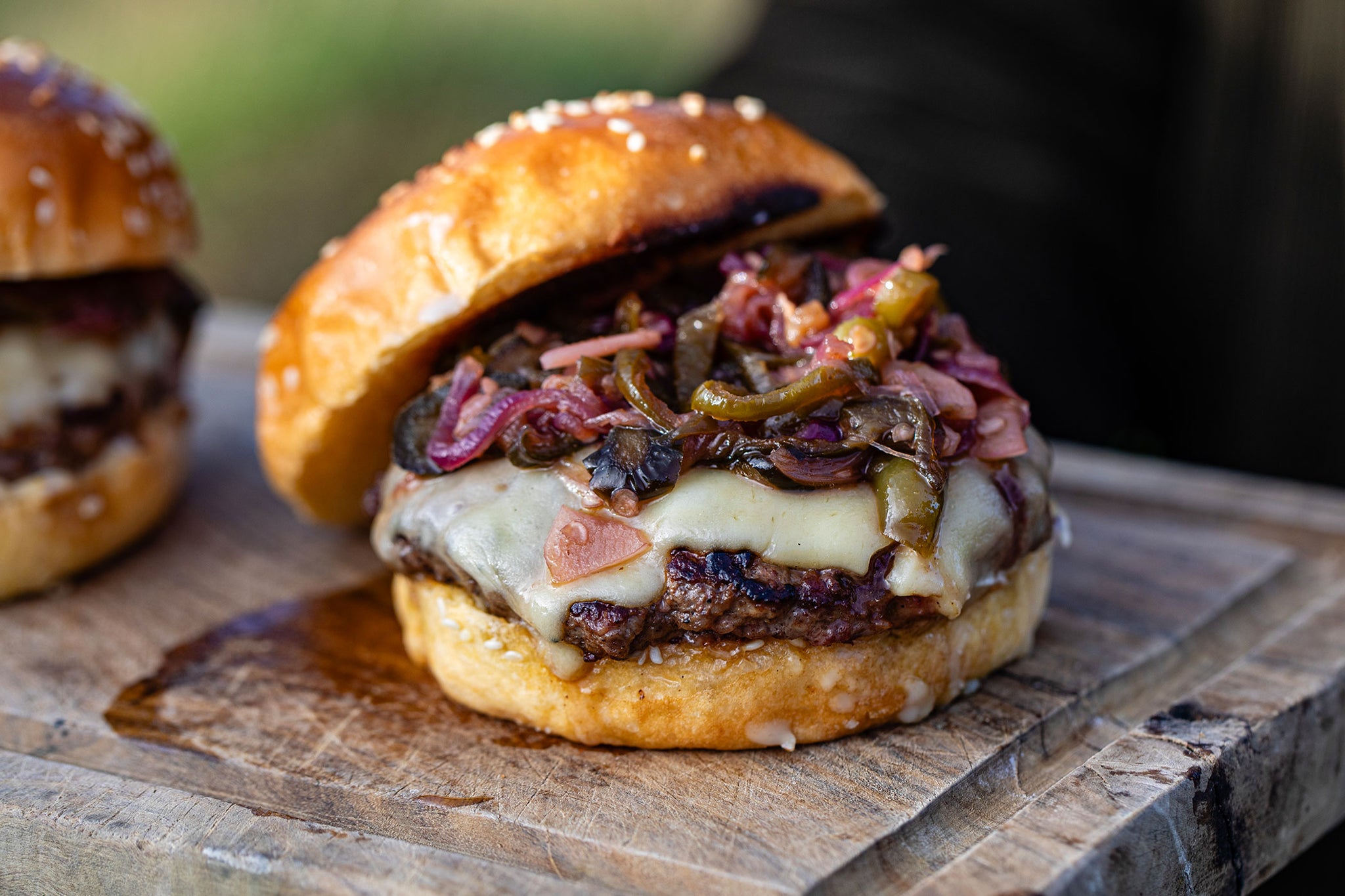 Venison, Pork & Smoked Lardo Burgers