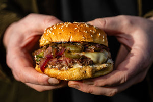 Venison, Pork & Smoked Lardo Burgers