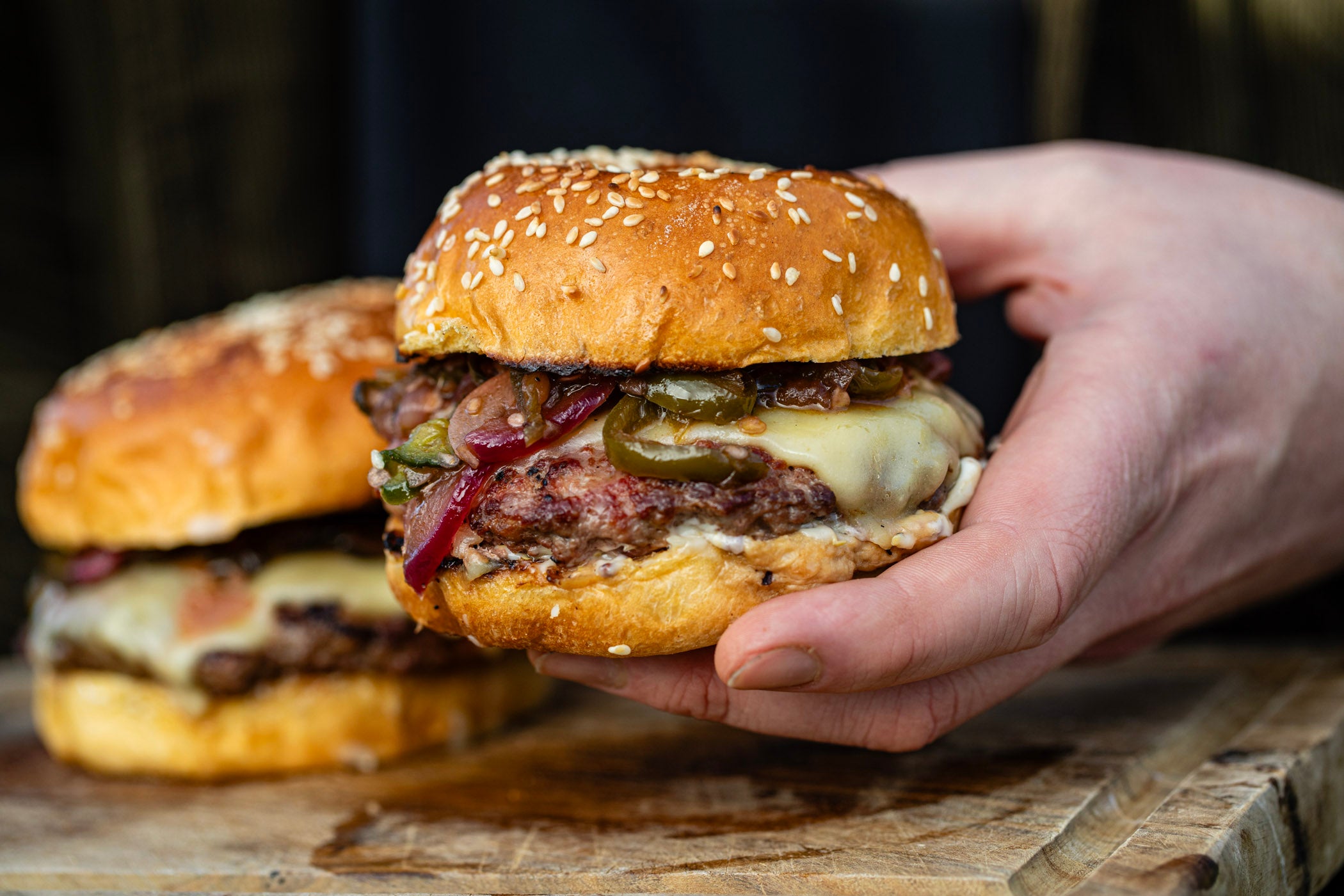 Venison, Pork & Smoked Lardo Burgers