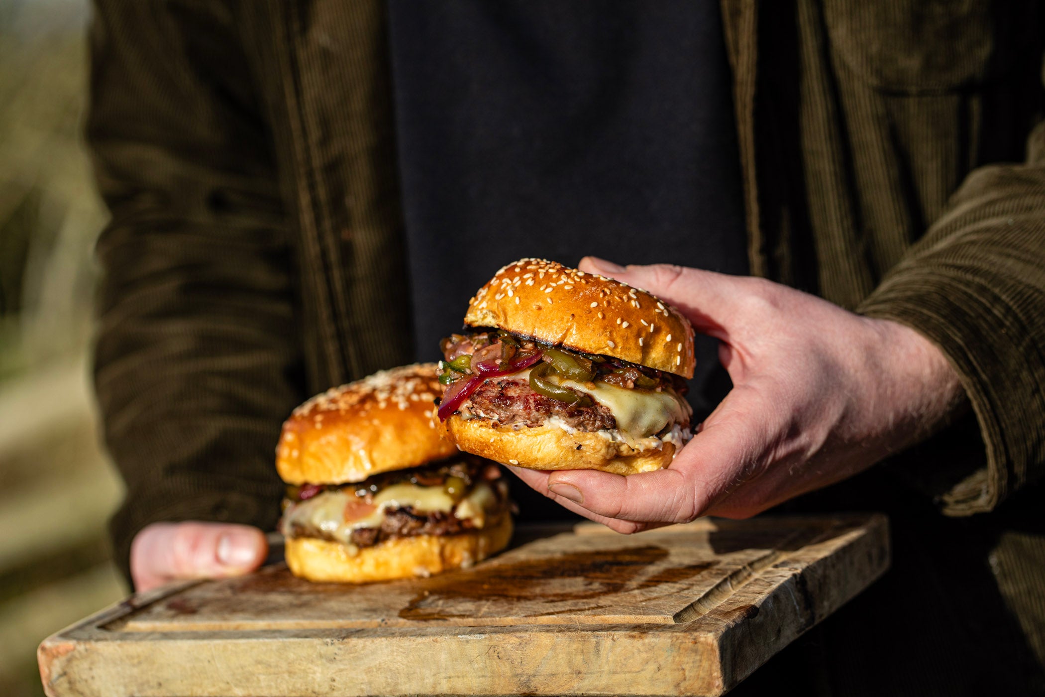 Venison, Pork & Smoked Lardo Burgers