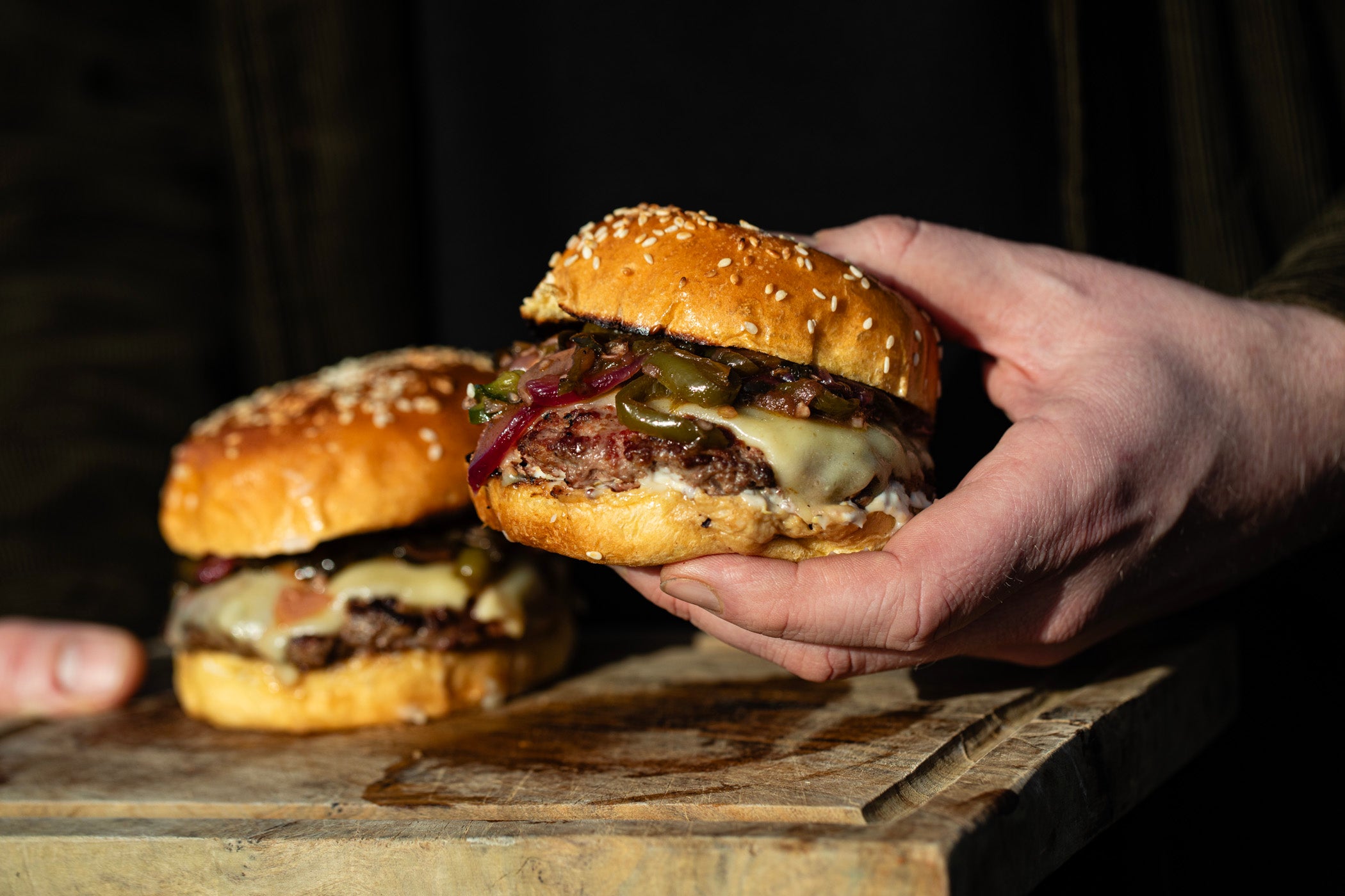 Venison, Pork & Smoked Lardo Burgers