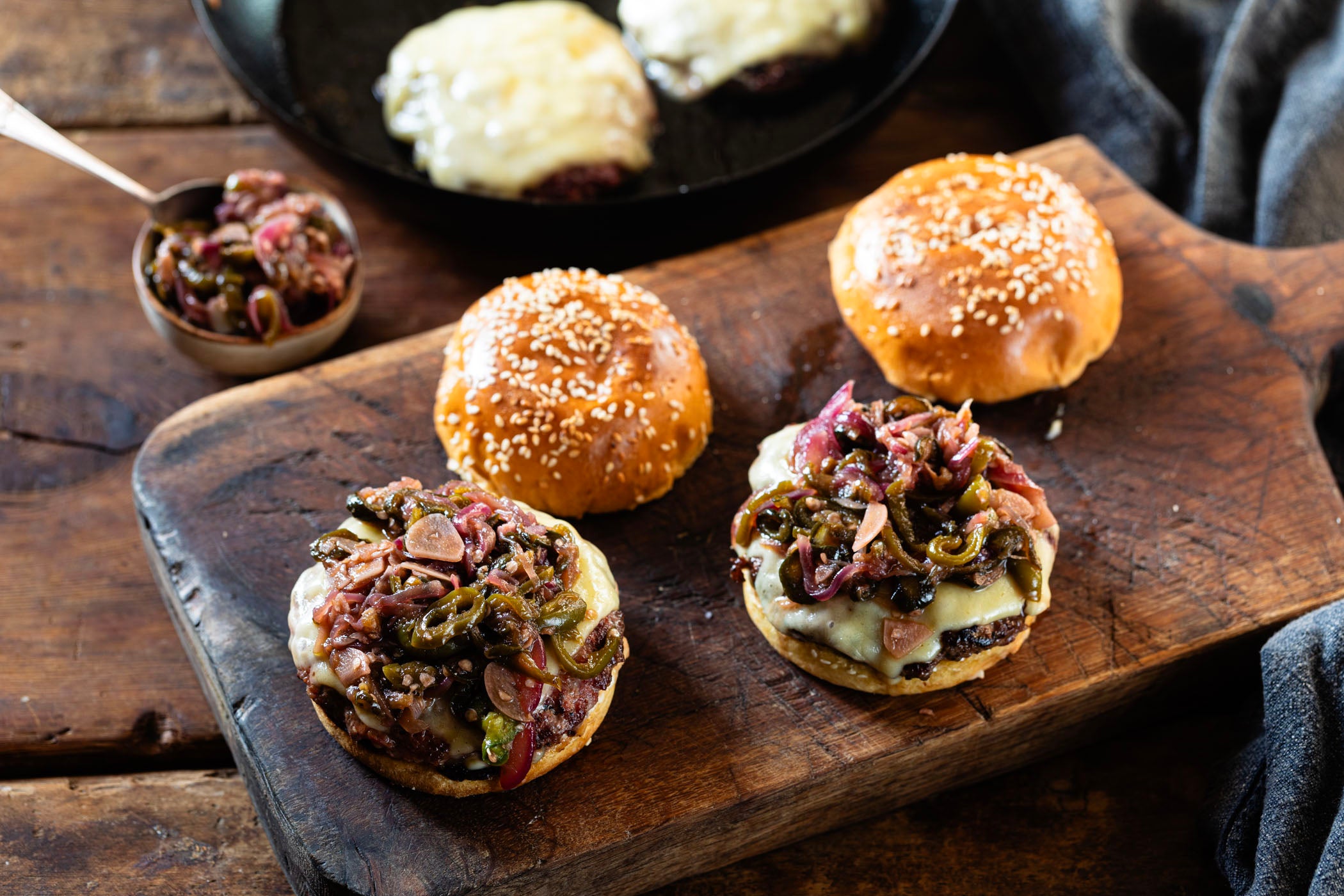 Venison, Pork & Smoked Lardo Burgers