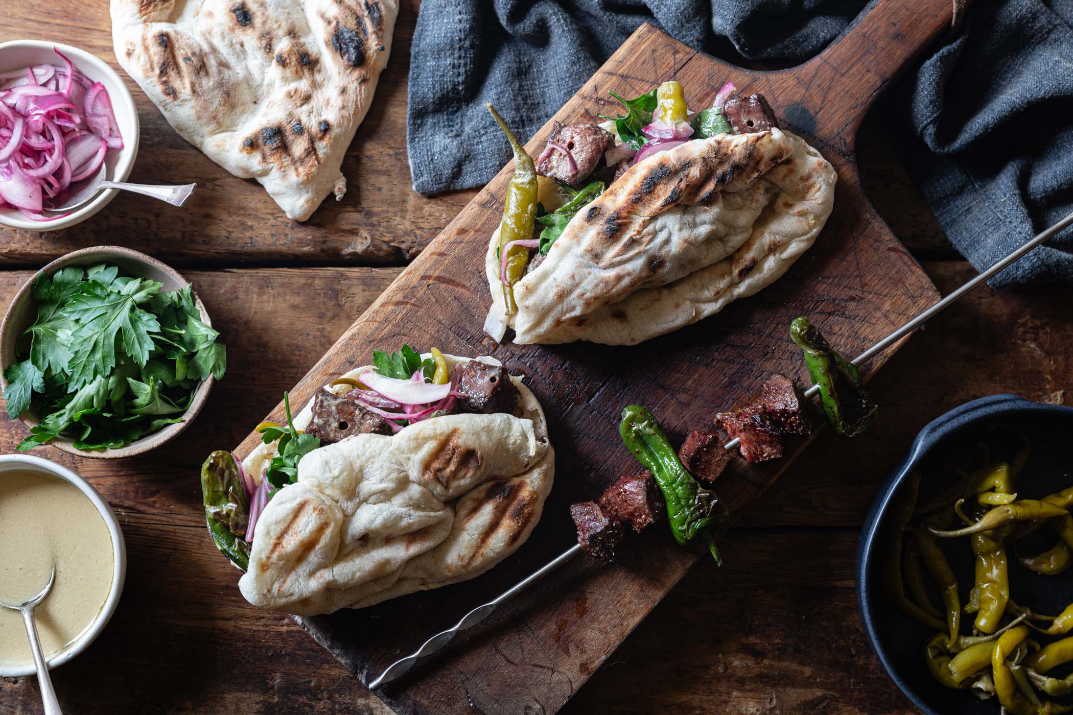 Ox Heart Skewers, Diced & Marinated