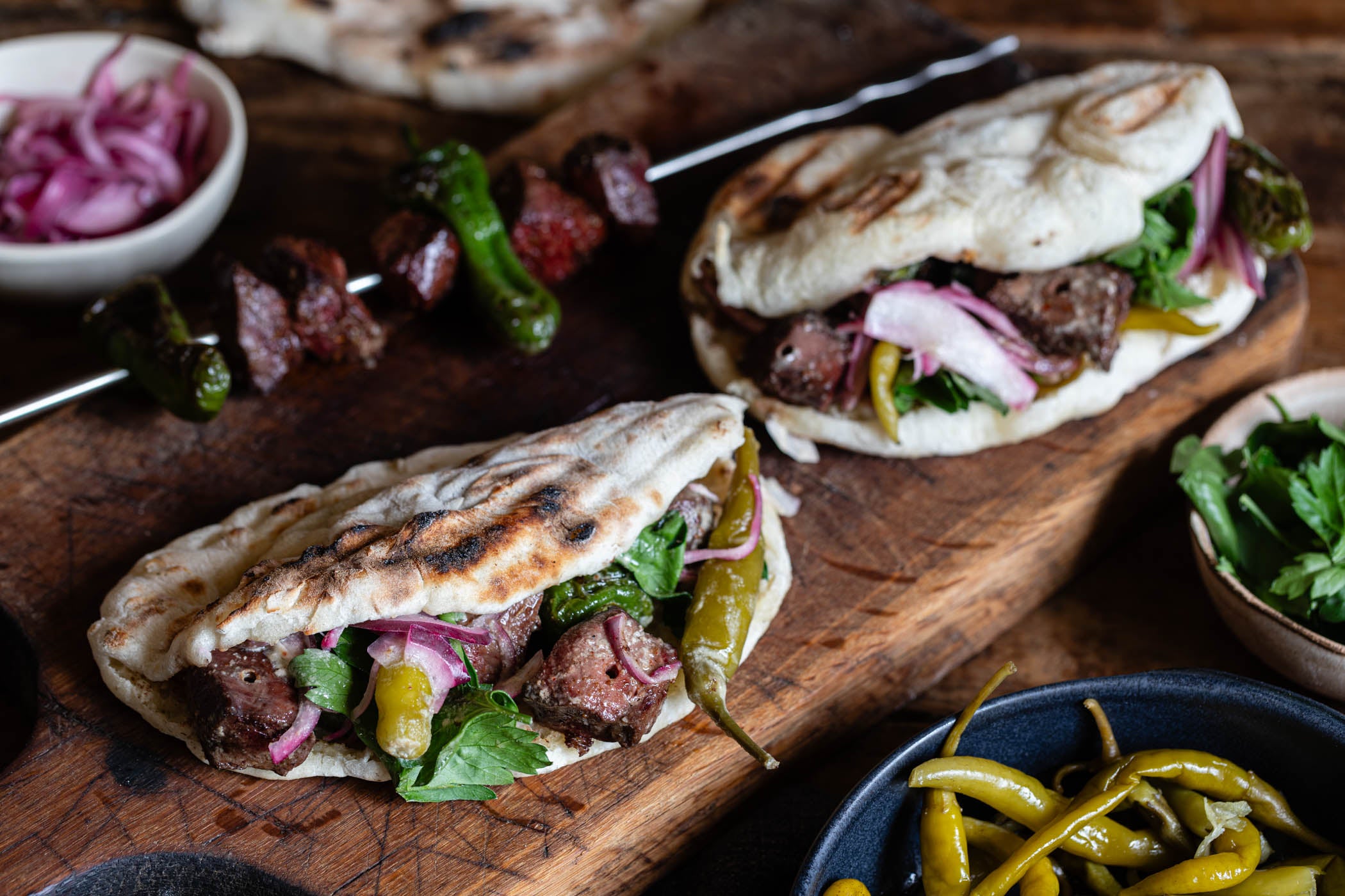 Ox Heart Skewers, Diced & Marinated