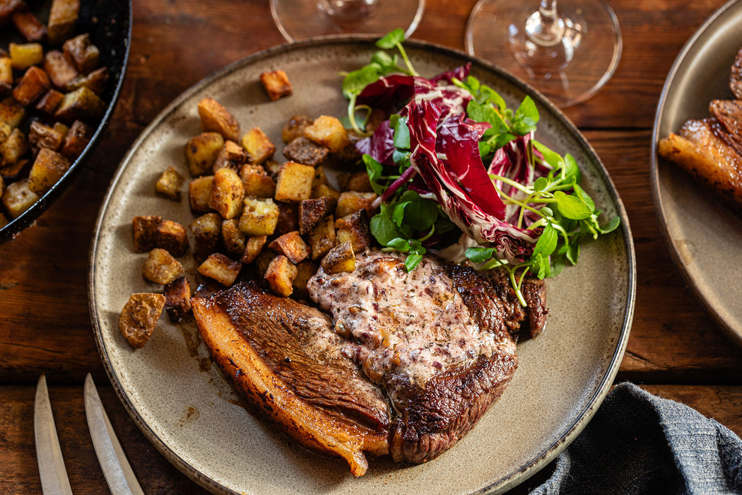 Rump Steak with Bordelaise Butter