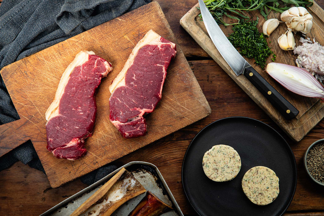 Sirloin Steak with Smoked Bone Marrow Butter