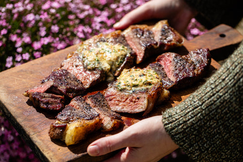 Sirloin Steak with Smoked Bone Marrow Butter