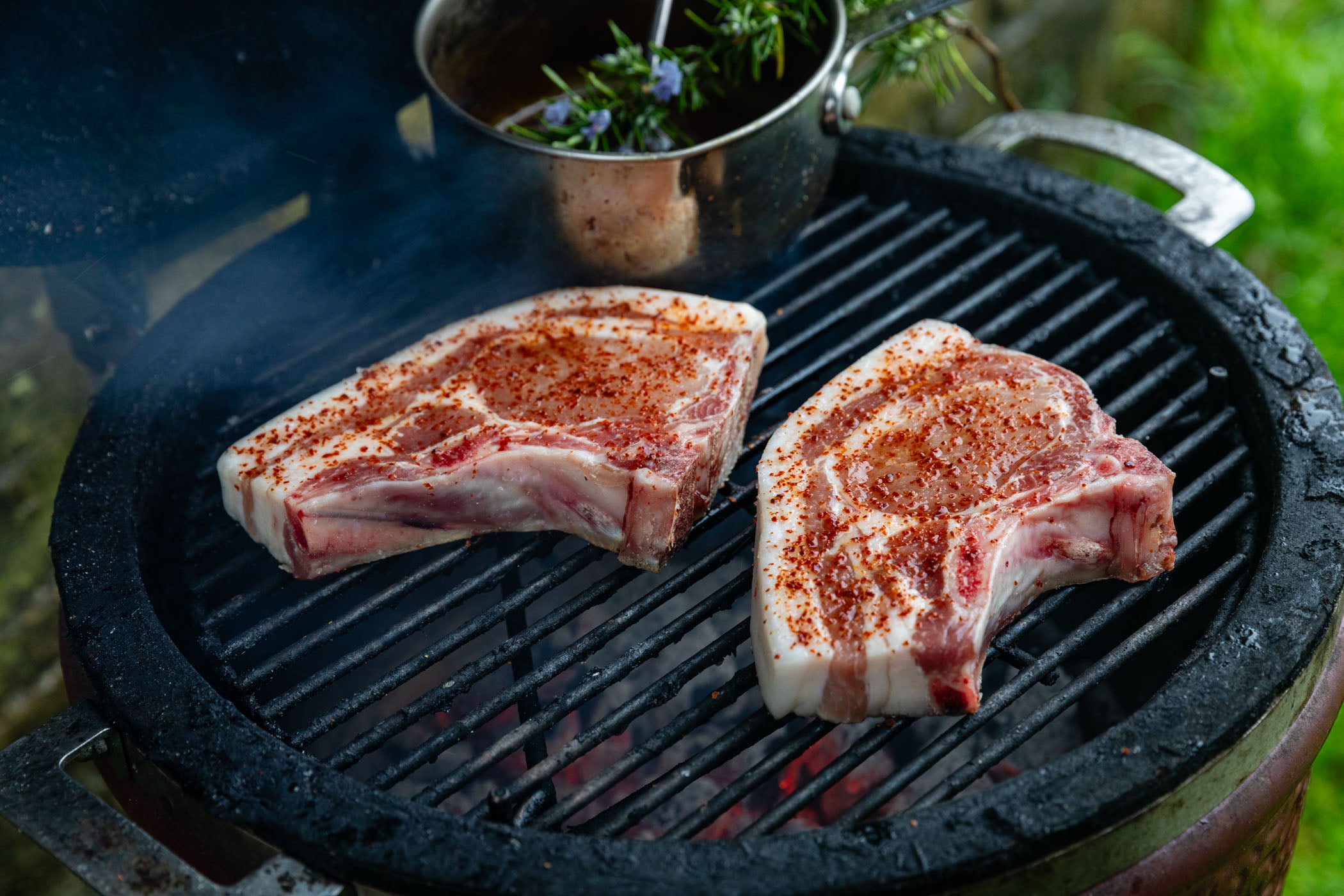 x Acme Fire Cult | Pork Loin Chops, Rindless + Grill Spice + Pork Jus & Fat + Mojo Rojo