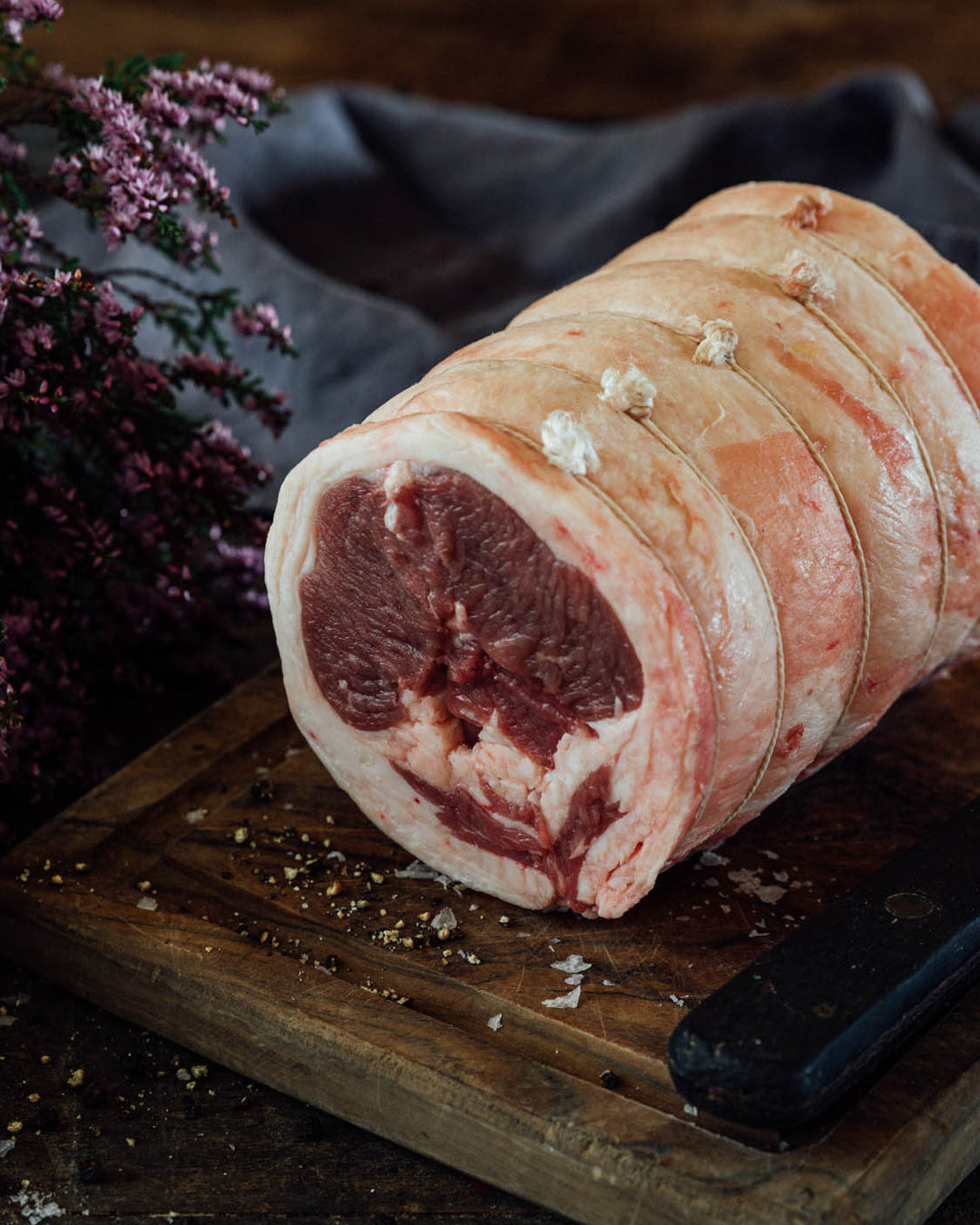 free range, heritage breed lamb saddle ready for the oven