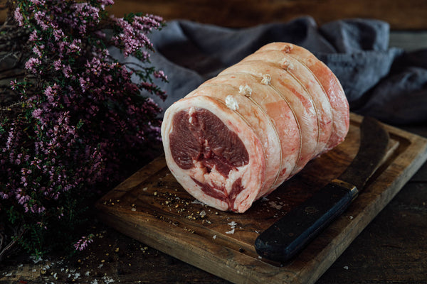 free range, heritage breed lamb saddle ready for the oven