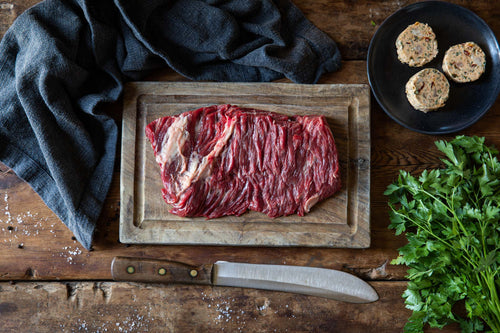 x THE CLARENCE TAVERN Bavette Steak w/ Roasted Tomato & Bone Marrow Butter