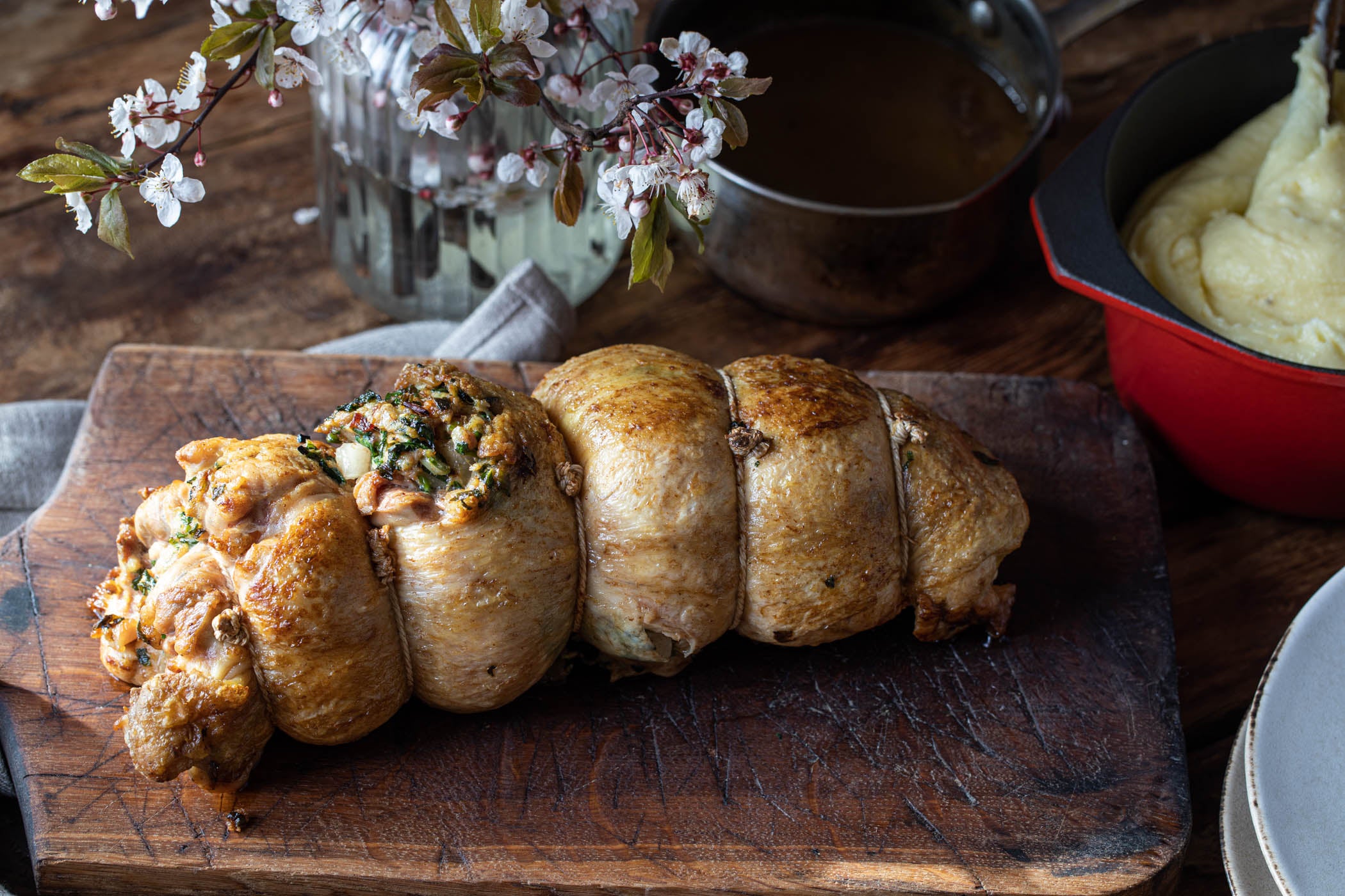 Rolled Chicken with Wild Garlic Stuffing