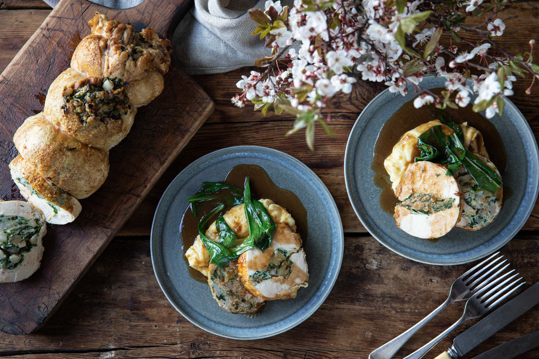 Rolled Chicken with Wild Garlic Stuffing